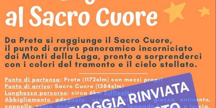 “Tramonto sulla Laga al Sacro Cuore” rinviato al 22 agosto